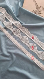 bordura in pizzo elastico bianco antico - immagine 3