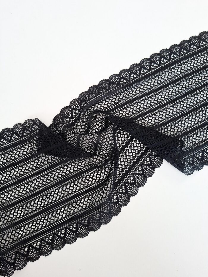 encaje elástico negro para coser lencería, tela de encaje para la confección de sujetadores - Imagen 2