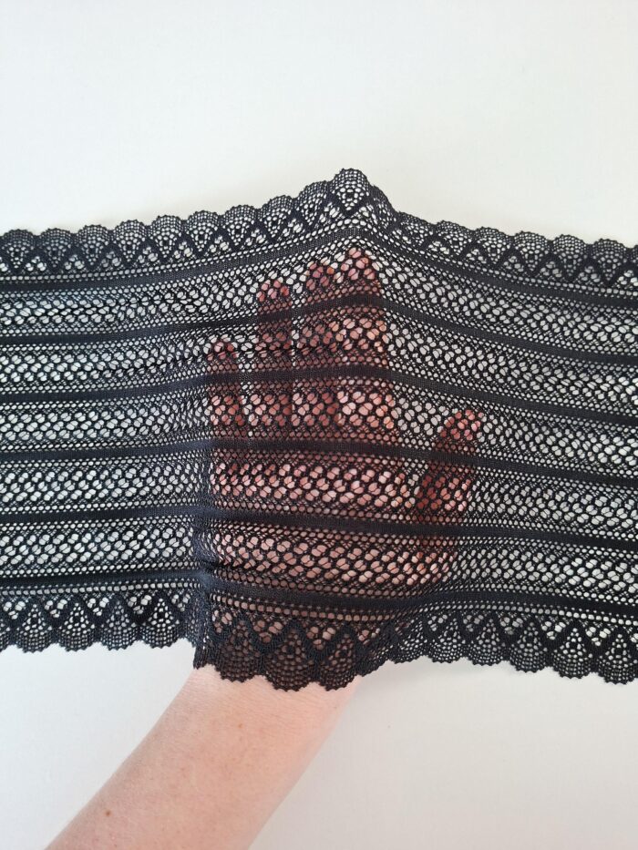 encaje elástico negro para coser lencería, tela de encaje para la confección de sujetadores - Imagen 3