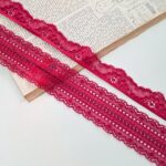 Puntillas elásticas de encaje magenta