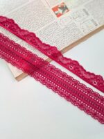 Puntillas elásticas de encaje magenta