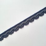 pasamanería de encaje elástico estrecho gris, ancho 1,5 cm/ 0,39''