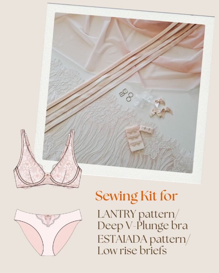 LUNA patternFull cup bra GALATA patternHight Waisted Slip (5) Complete Sewing Kit for LANTRY & ESTAIADA patterns (by Lingerie LVL) – Image 1