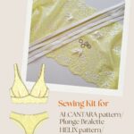 Kit de couture lingerie complet pour les patrons ALCANTARA bralette et HELIX brazilian — dentelle, élastiques et accessoires argent