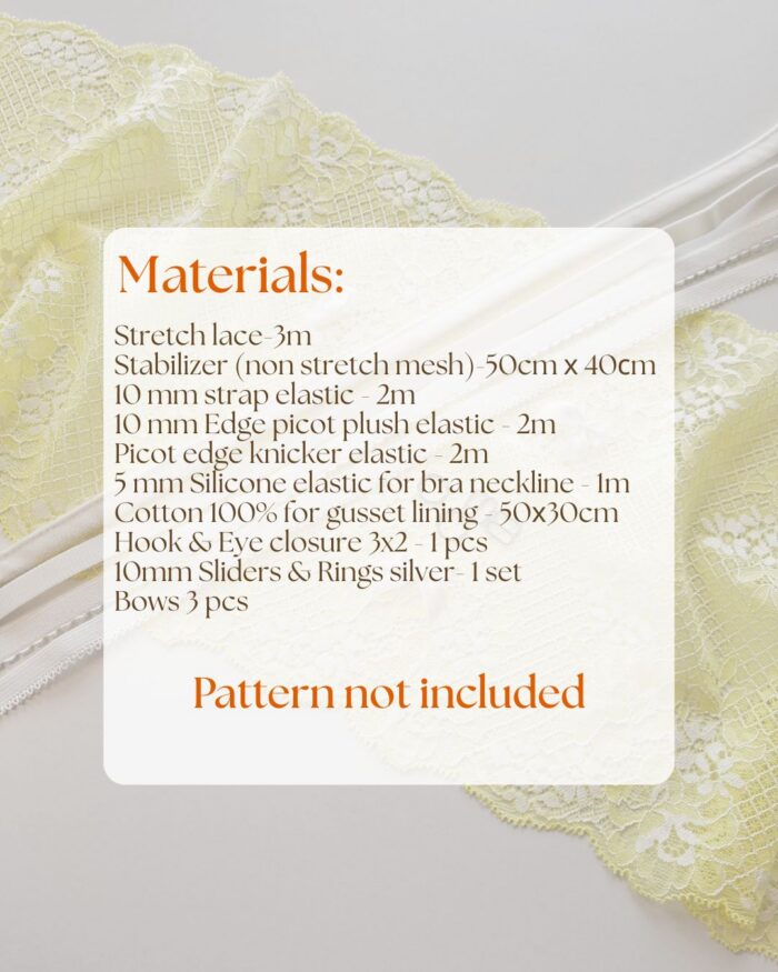 Complete Sewing Kit for ALCANTARA & HELIX patterns (by Lingerie LVL) - Image 3
