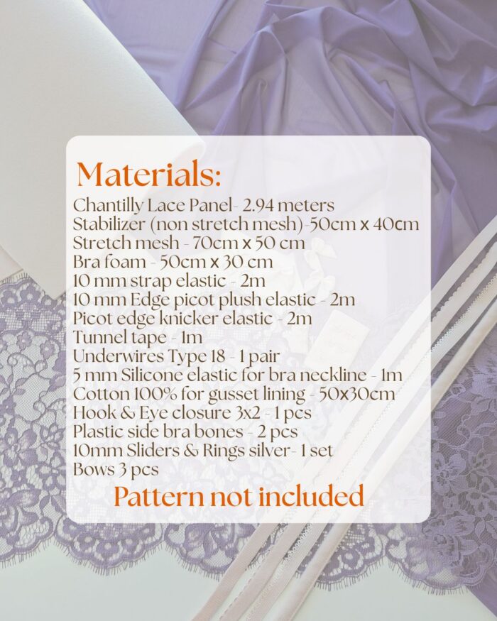 Complete Sewing Kit for BROADWAY & IRGANDI patterns (by Lingerie LVL) – Image 3